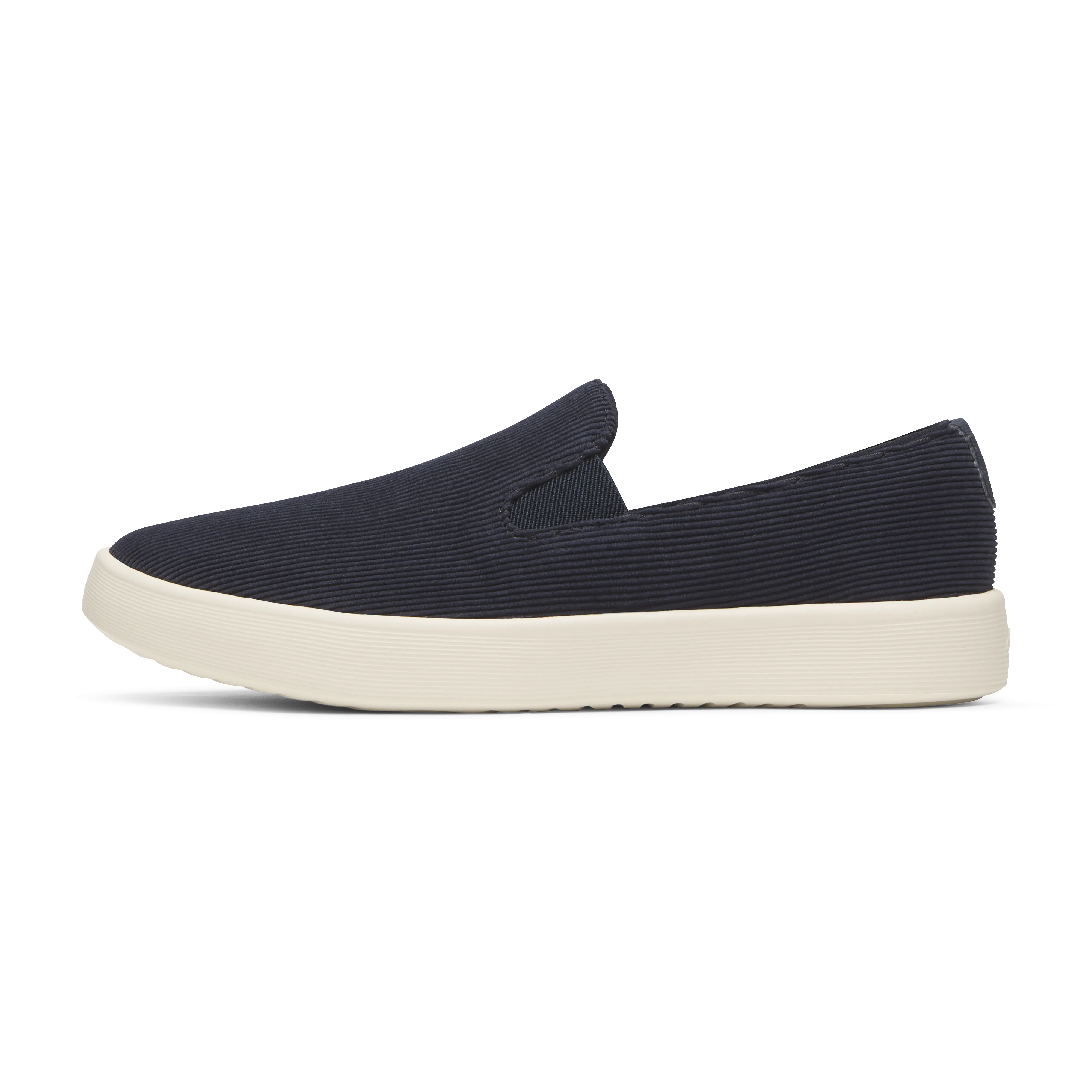 Men's Cruiser Slip On Corduroy - Dark Navy (Stony Cream Sole) Rubber Sole Modern Texture