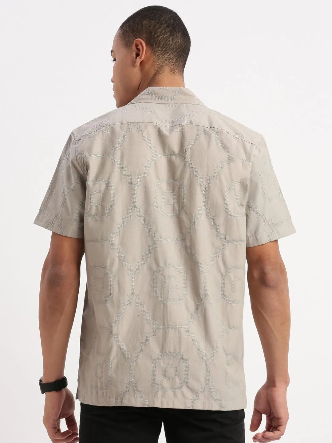 Men's Cuban Collar Solid Grey Shirt OekoTexCertified Linen Soul