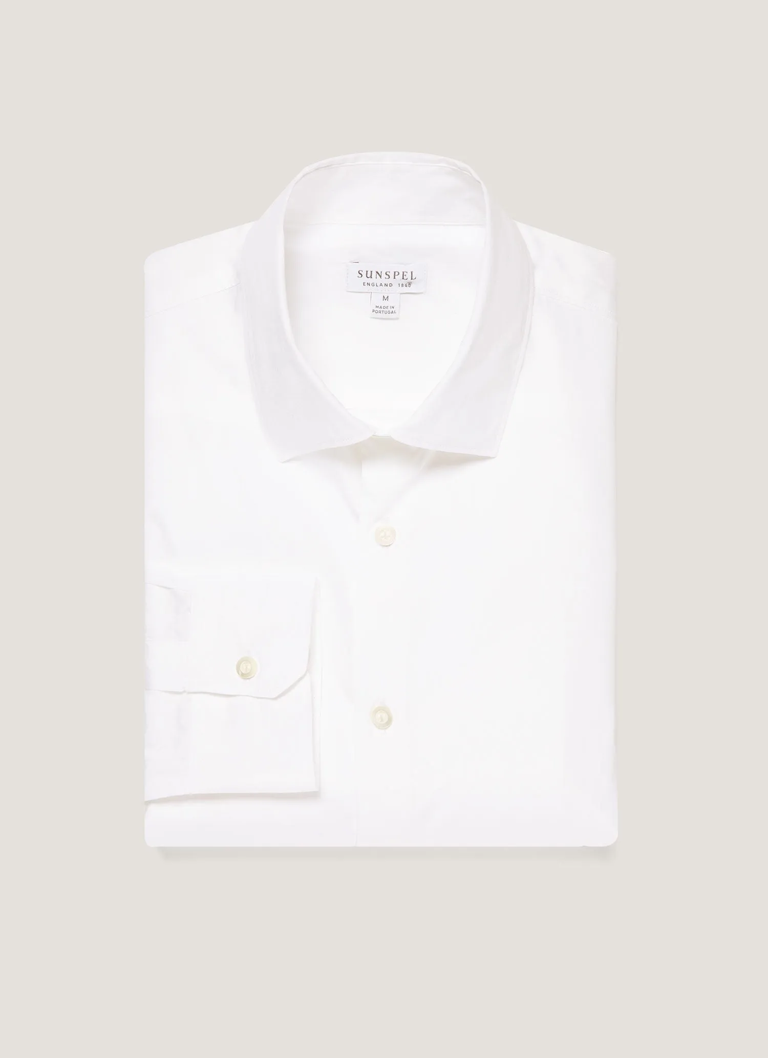 Men's Cutaway Collar Shirt in White Yarn Dyed Stripes