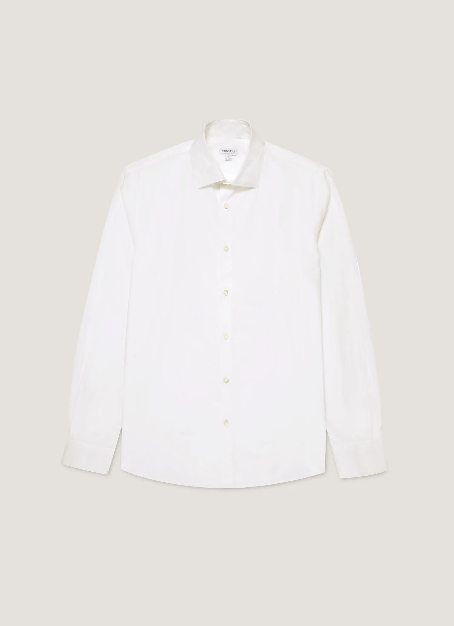 Geometric Pattern Men's Cutaway Collar Shirt in White