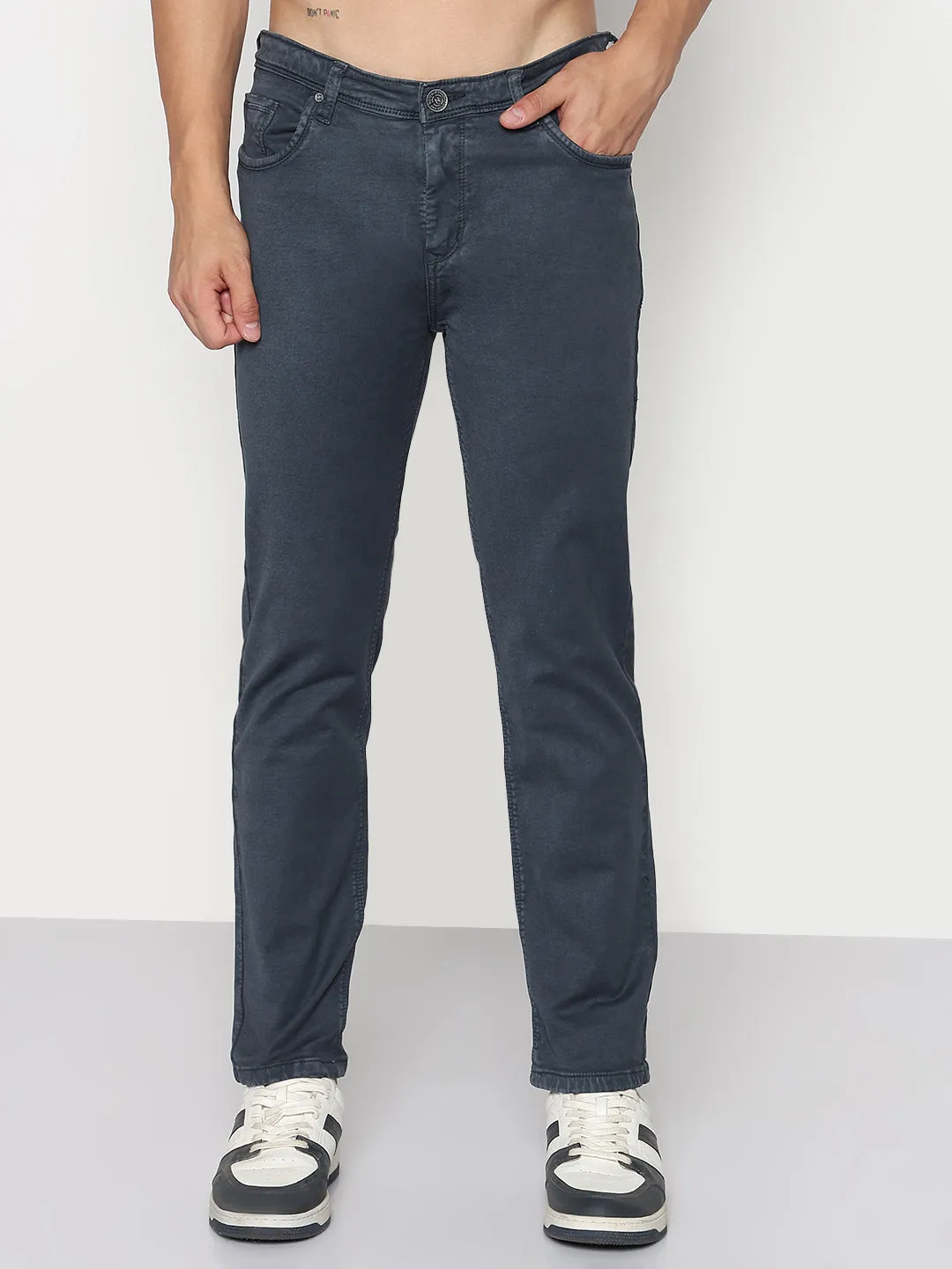 Modern Vibes Men's Dark Grey Slim Fit Jeans