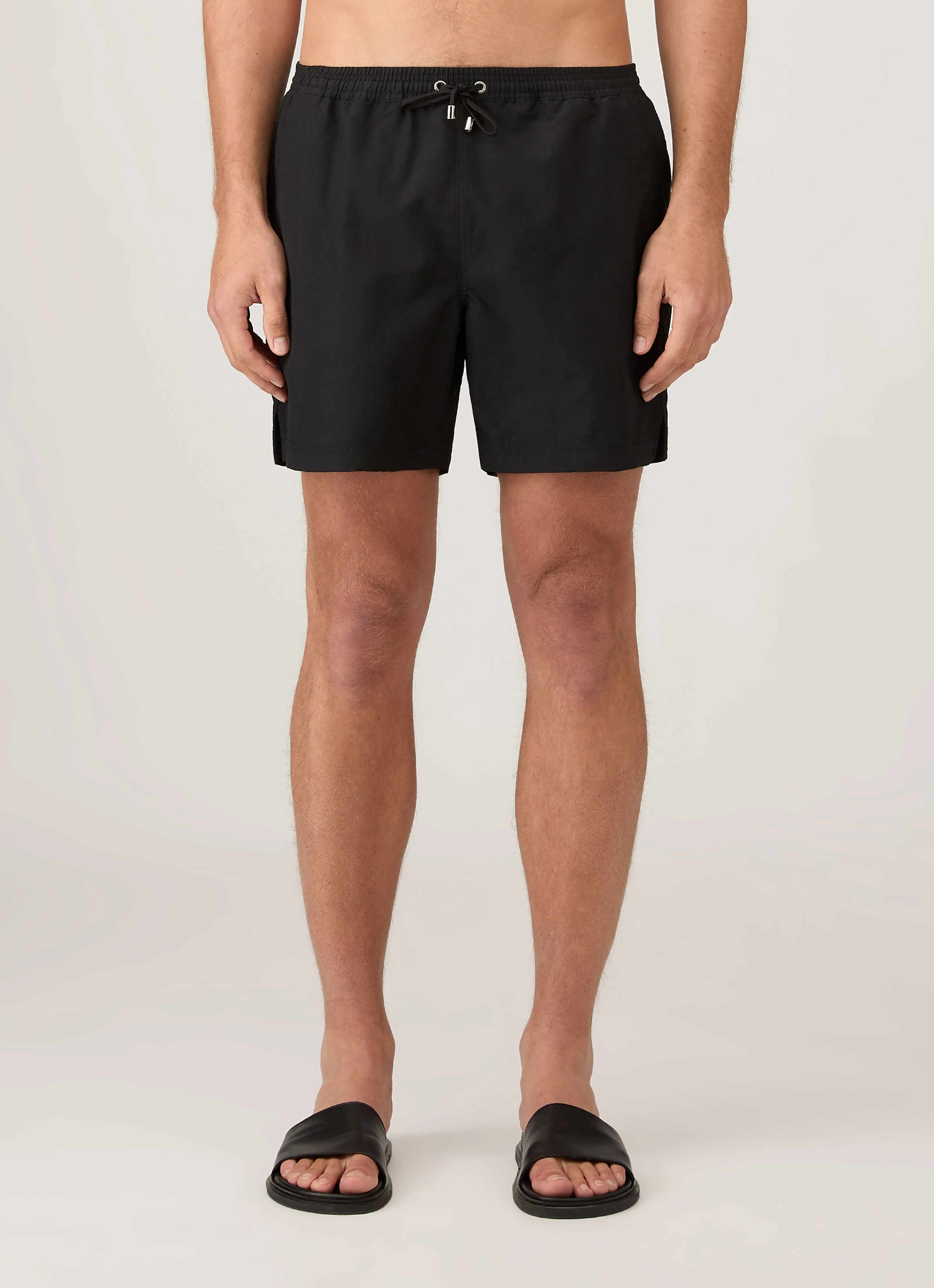 school outfit Cooling Effect Men's Drawstring Swim Shorts in Black
