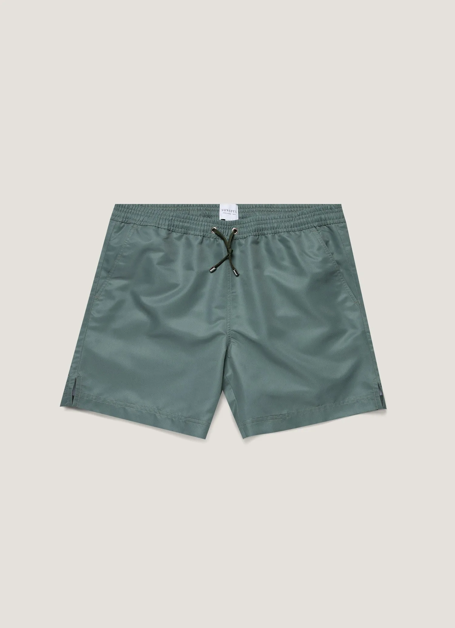 Men's Drawstring Swim Shorts in Dusk Green Chill Breeze Fit Casual Style