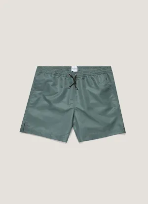 Men's Drawstring Swim Shorts in Dusk Green Chill Breeze Fit Casual Style