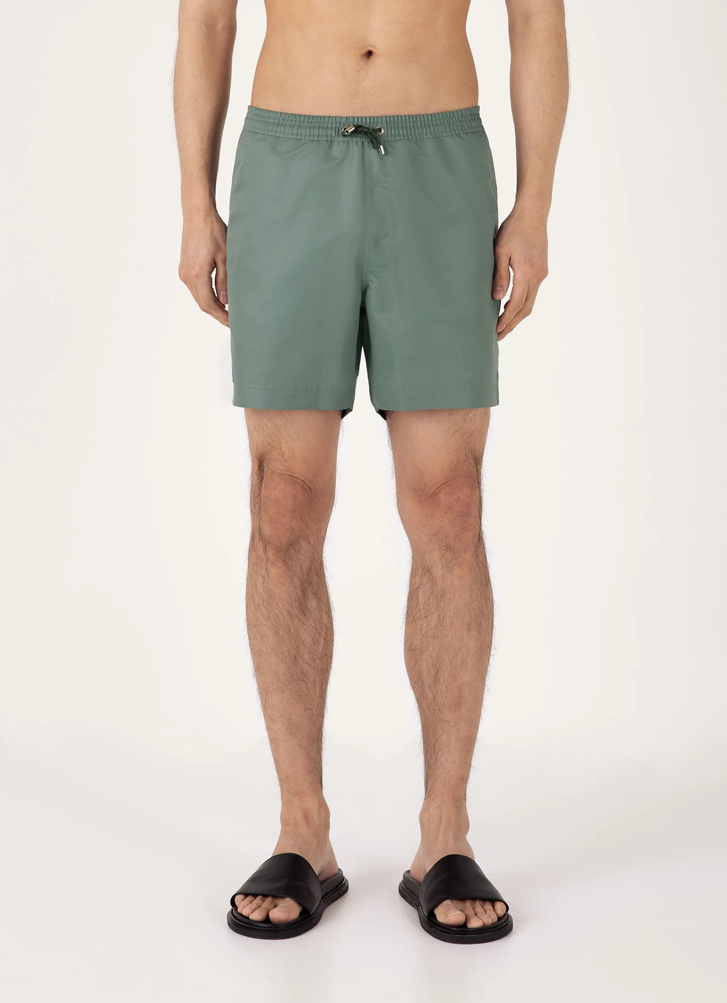 Men's Drawstring Swim Shorts in Dusk Green Body Movement