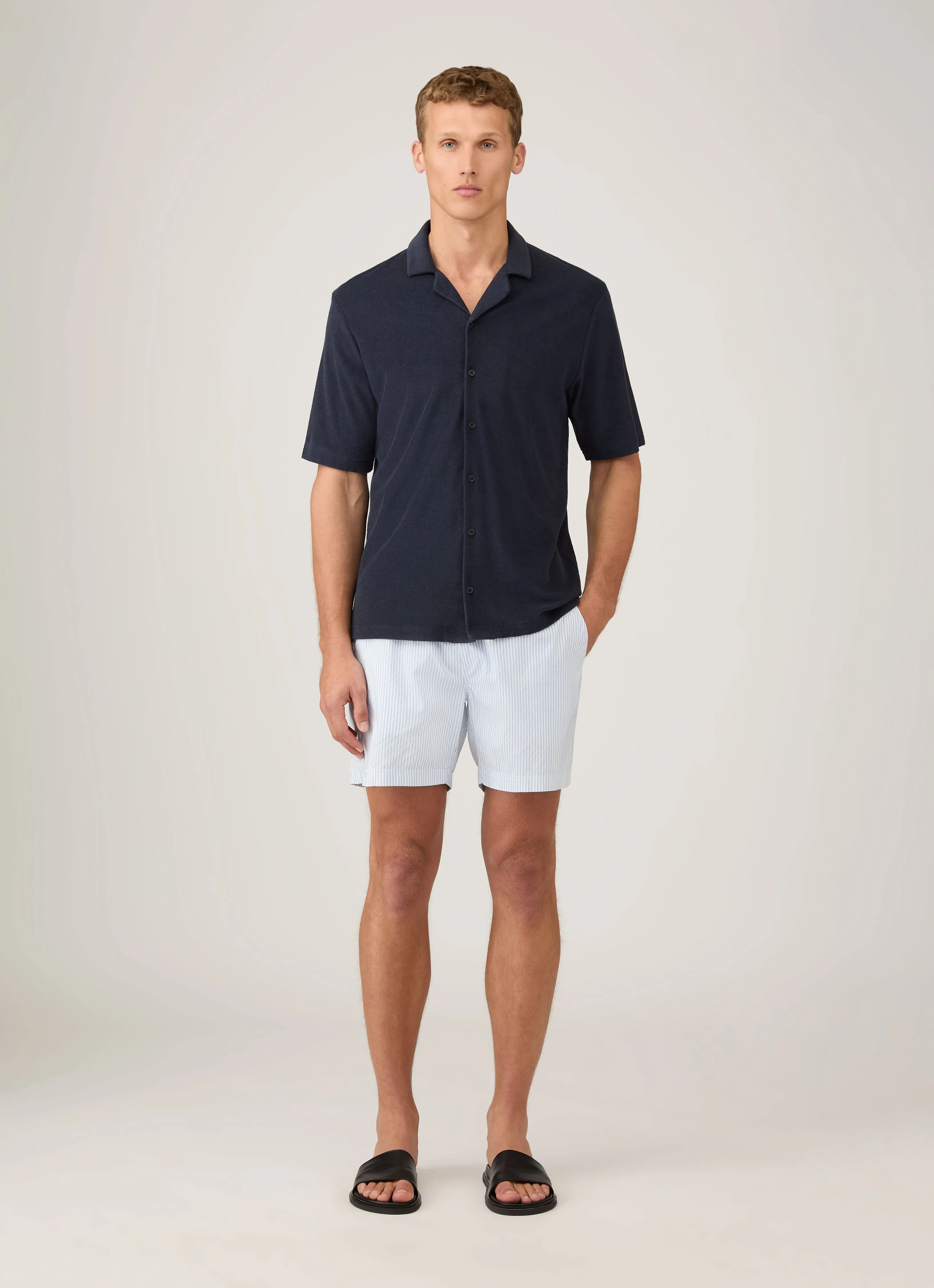 sustainable product Sports Wear Men's Drawstring Swim Shorts in White/Cool Blue