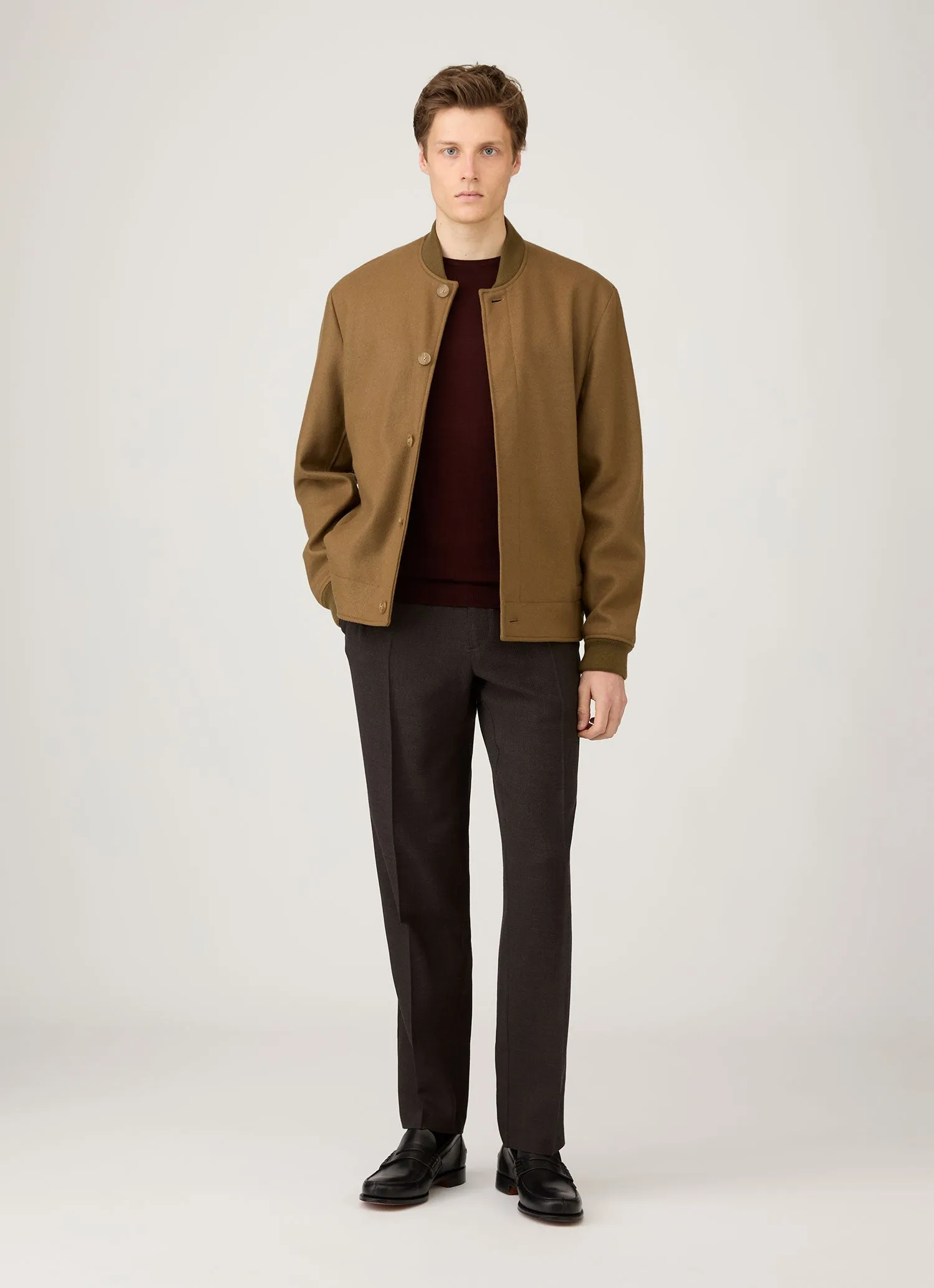 Crewneck Style Timeless Pick Men's Extra-Fine Merino Crew Neck in Bakelite