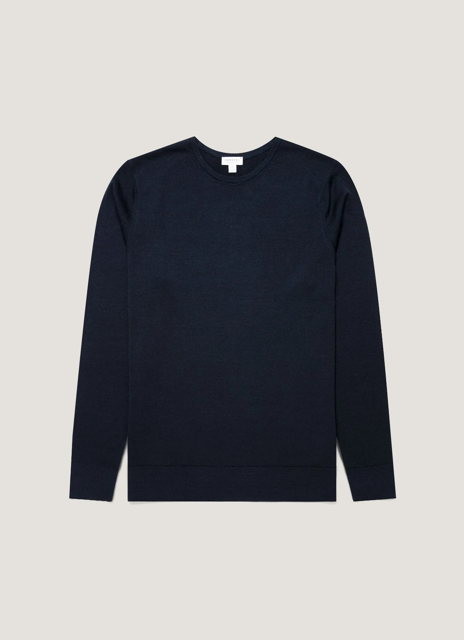 Men's Extra-Fine Merino Crew Neck in Navy Street Casual Style