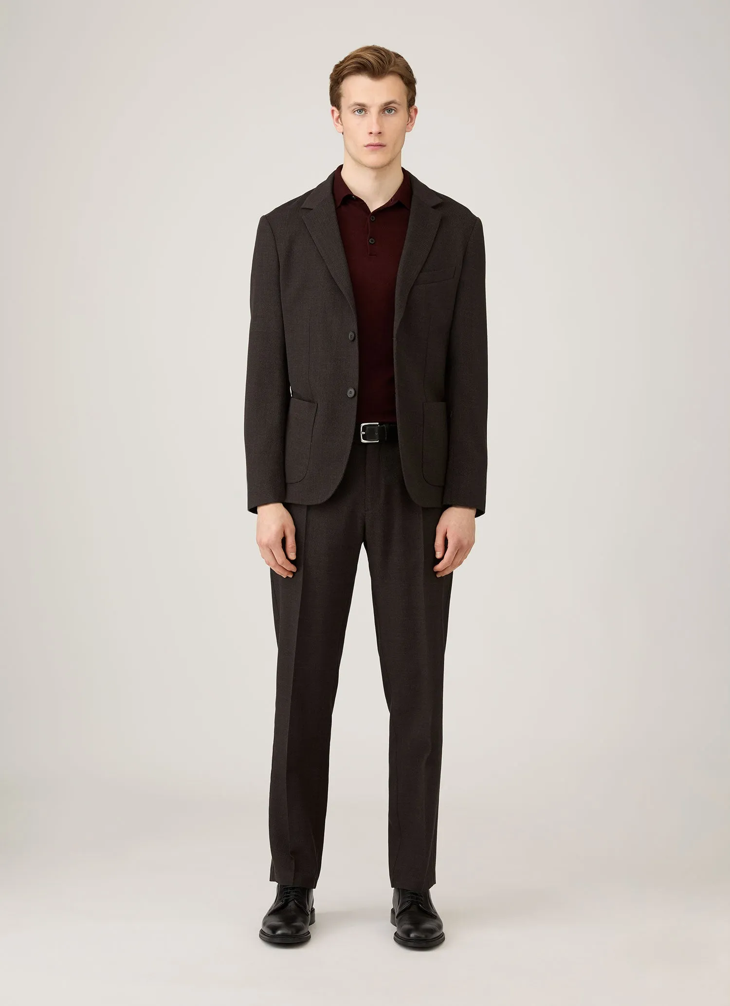 Men's Extra-Fine Merino Polo Shirt in Bakelite Ventilated Mesh Panels