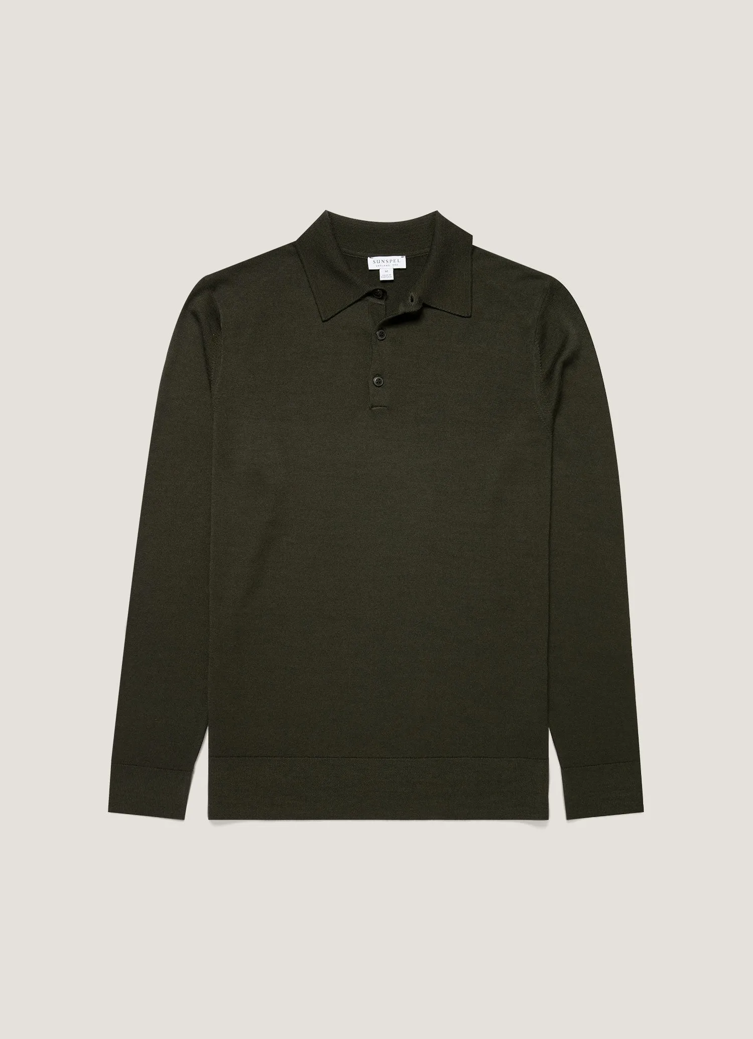Men's Extra-Fine Merino Polo Shirt in Dark Green Modern Comfort Breathable Merino Wool