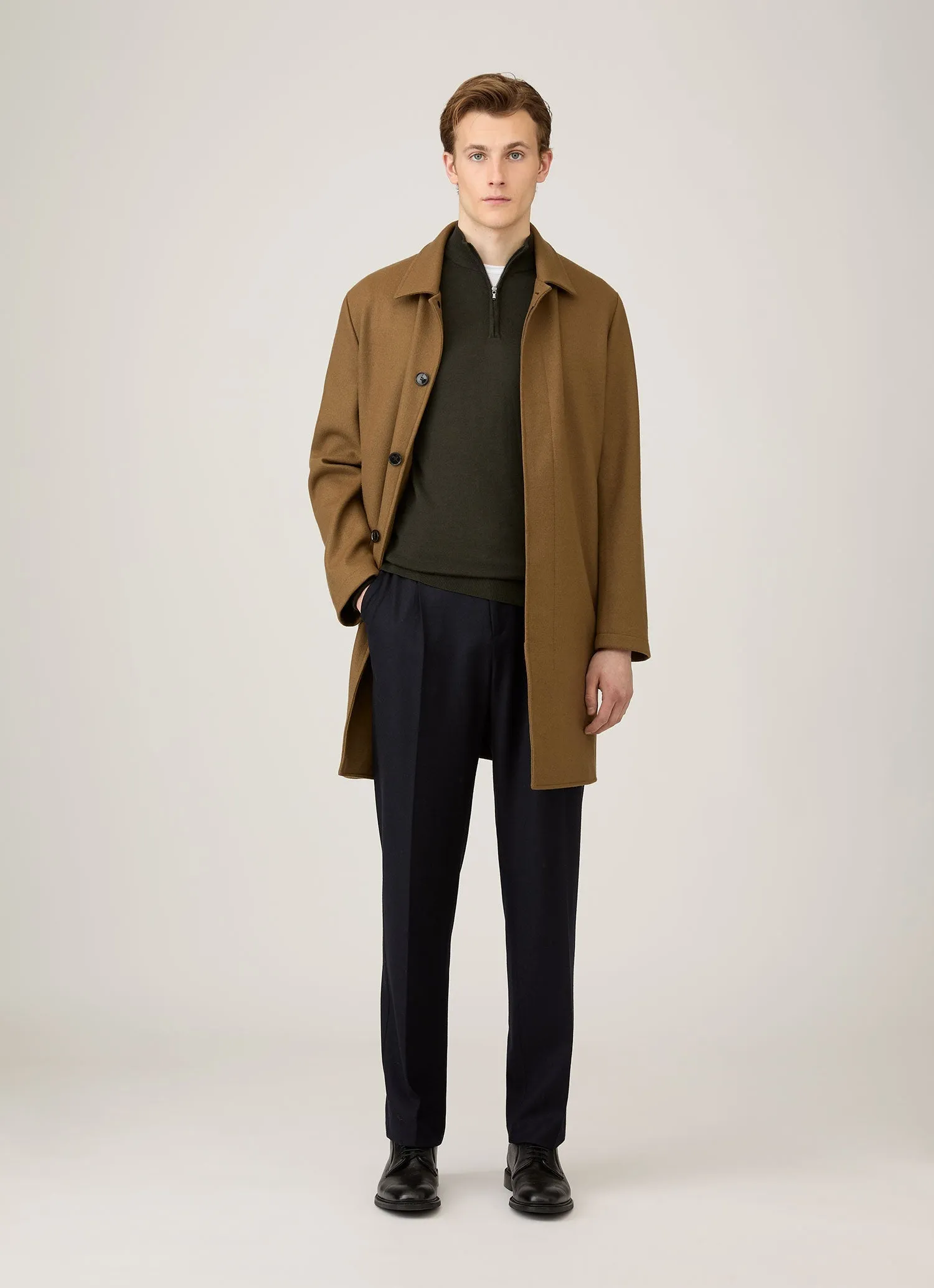 Hypoallergenic Fibers Unisex Fit Men's Extra-Fine Merino Zip Neck in Dark Green