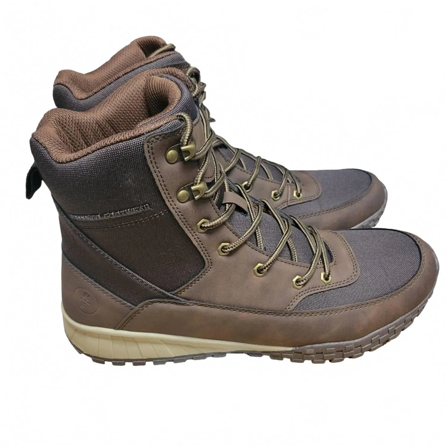 Men's Faux Leather Lace-Up Boot In Brown Smart Look Corporate Formal