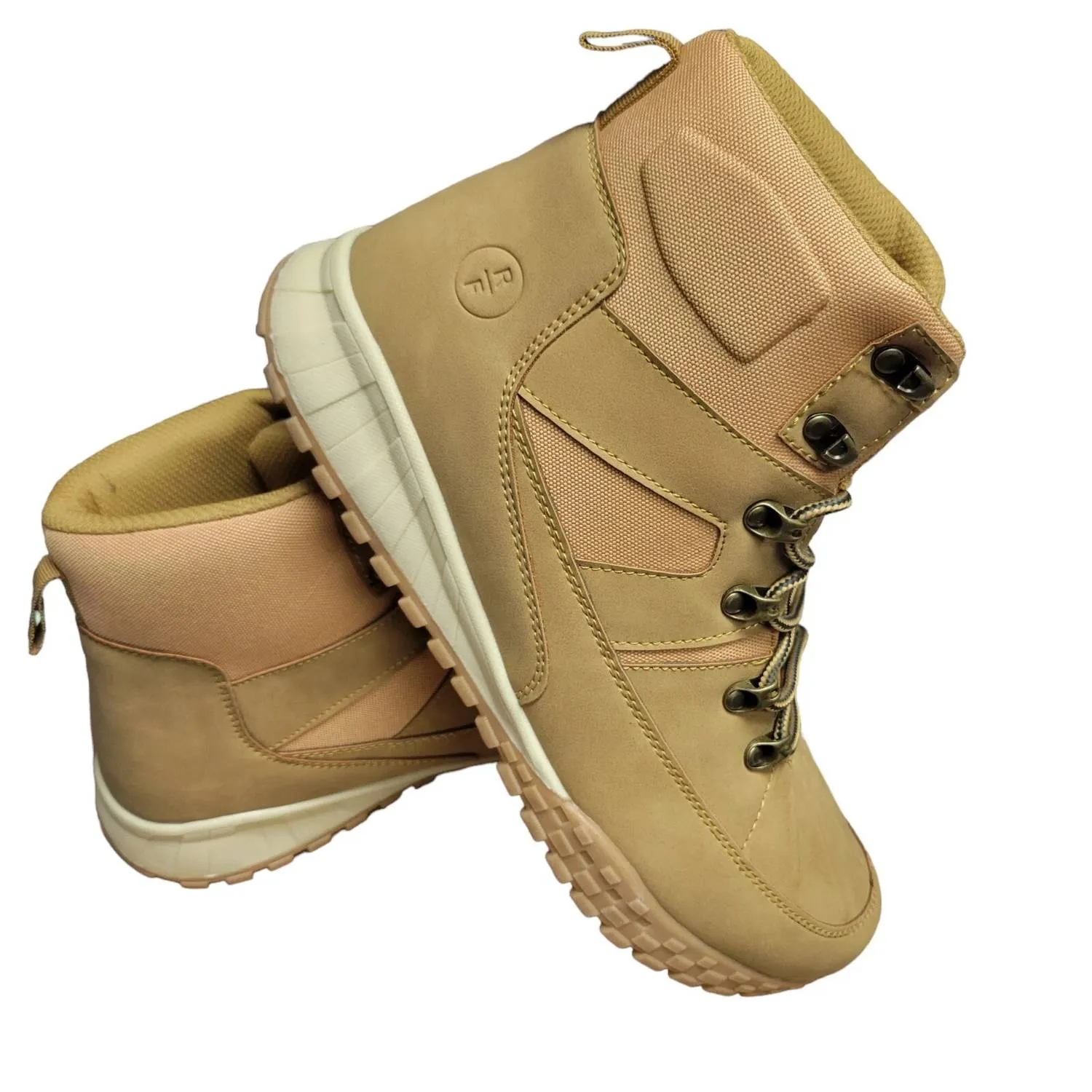 Men's Faux Leather Lace-Up Boot In Wheat Elite Look