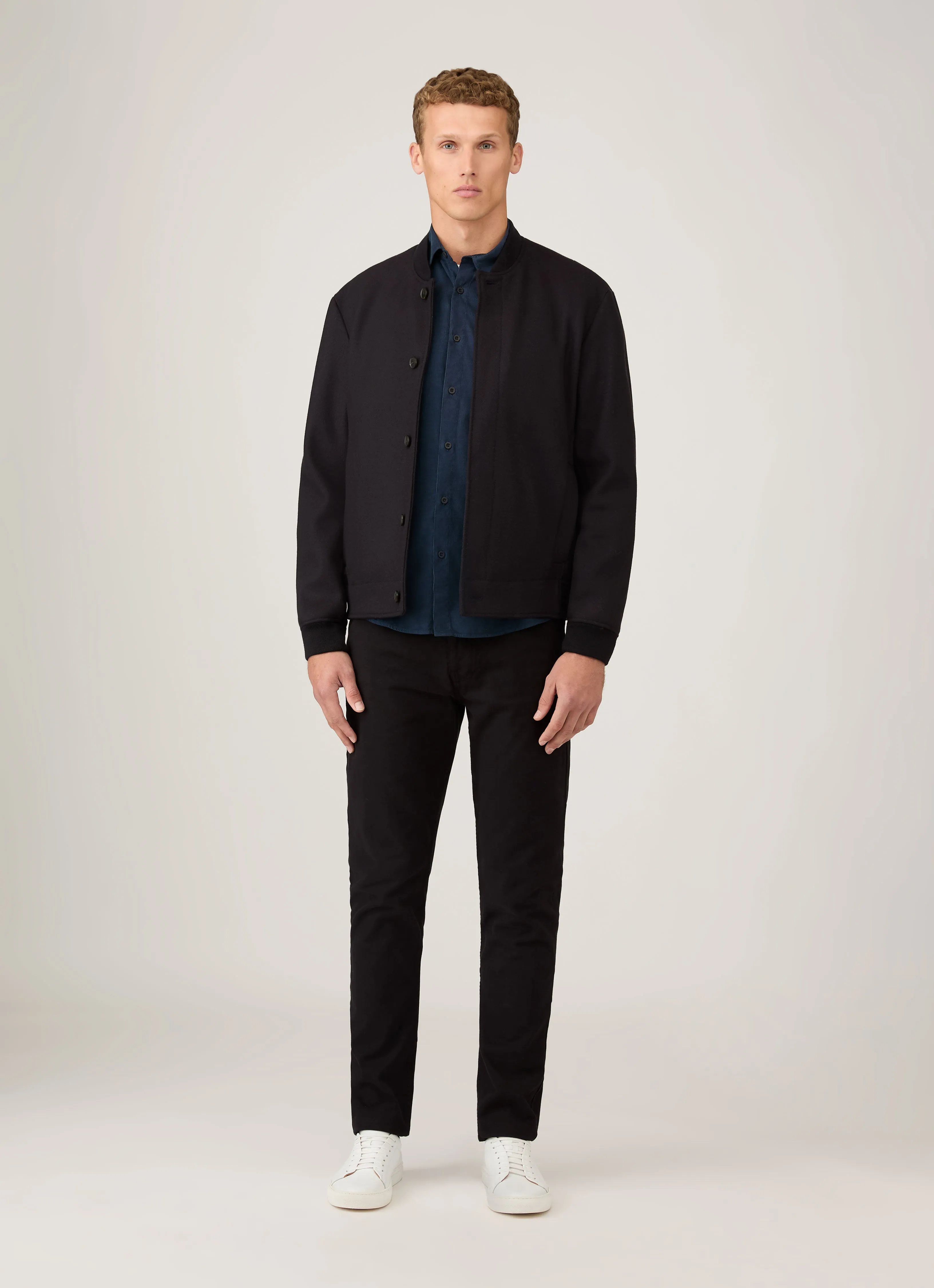 Men's Fine Cord Shirt in Navy Comfortable All Day Wear