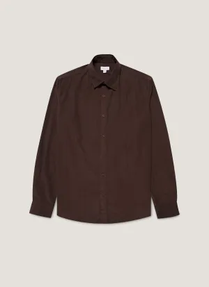 Men's Fine Cord Shirt in Truffle Cozy And Warm Comfort Style