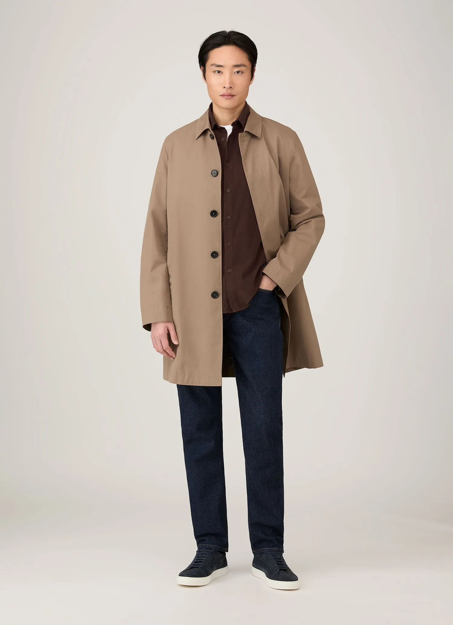 Men's Fine Cord Shirt in Truffle Trendy Look Silk combination