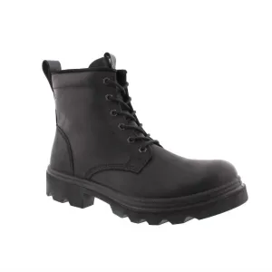 Men's Grainer Lace Boots In Black Calm Office Quiet Luxe