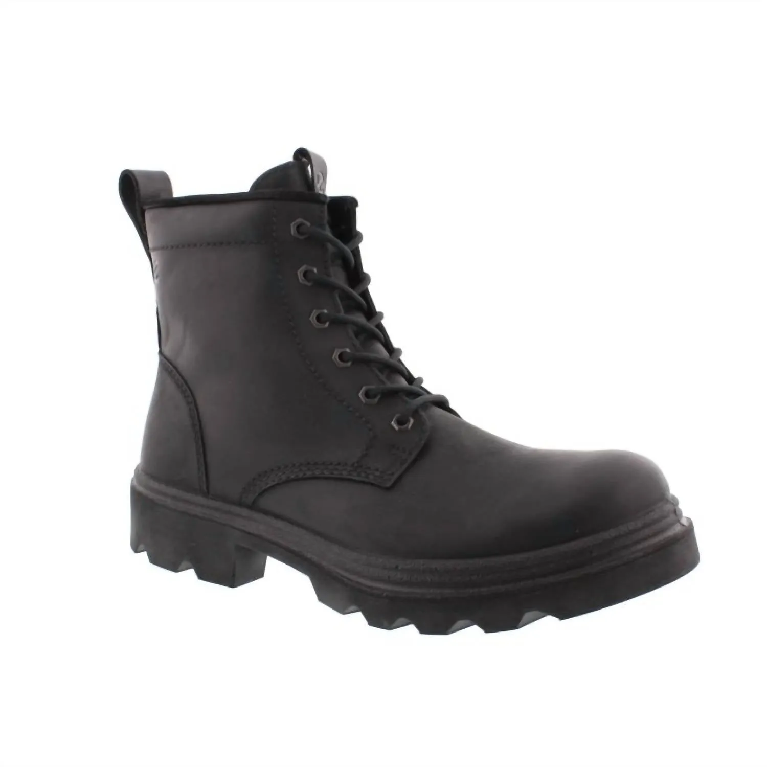 Focused Mind Comfortable Heel Men's Grainer Lace Boots In Black