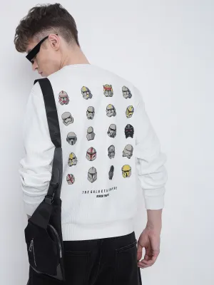 Core Sporty Men's Graphic Printed White Star Wars Sweatshirt