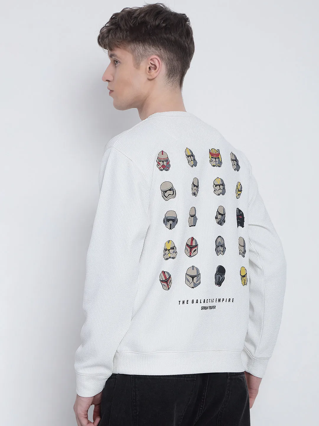 Plus Size product handmade uniqueness Men's Graphic Printed White Star Wars Sweatshirt