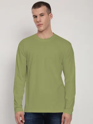 Men's Green Long Sleeves Round Neck Slim Fit T-Shirt Travel Relaxed product marketing