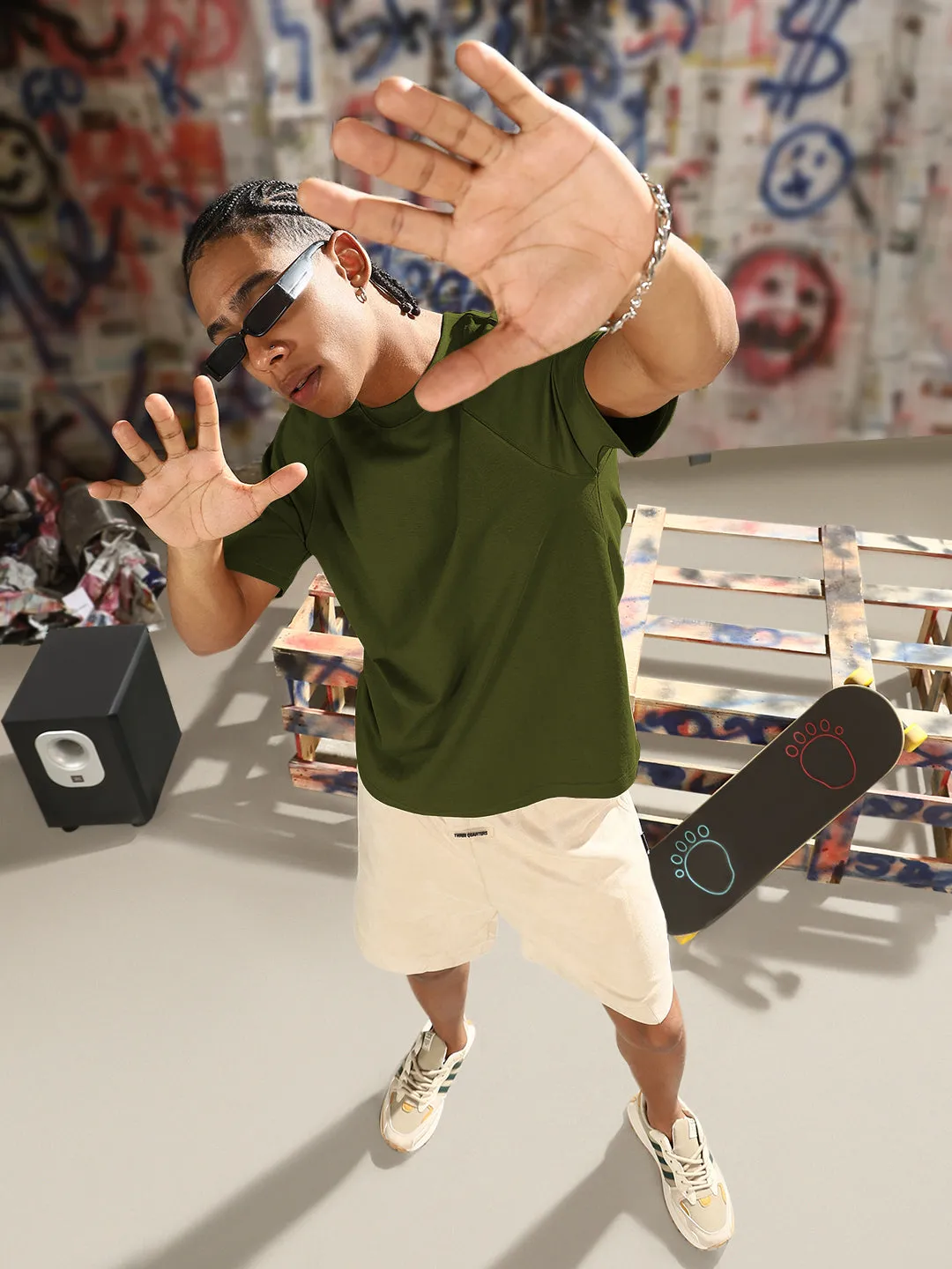 Casual Trend Men's Green Regular Fit T-Shirt