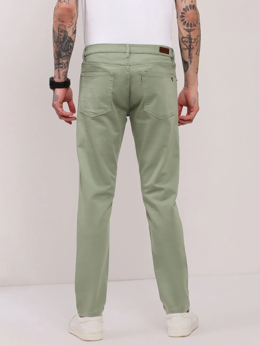 Men's Green Slim Fit Jeans Vintage Lover Loose