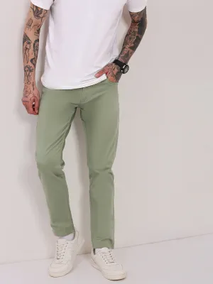 Essential Wear Men's Green Slim Fit Jeans