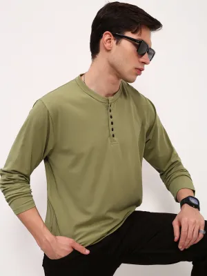 good for rainy days Men's Green Solid Comfort T-Shirt