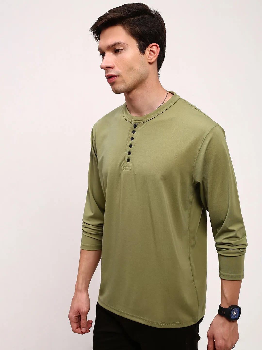 Comfy and Cozy active top Men's Green Solid Comfort T-Shirt