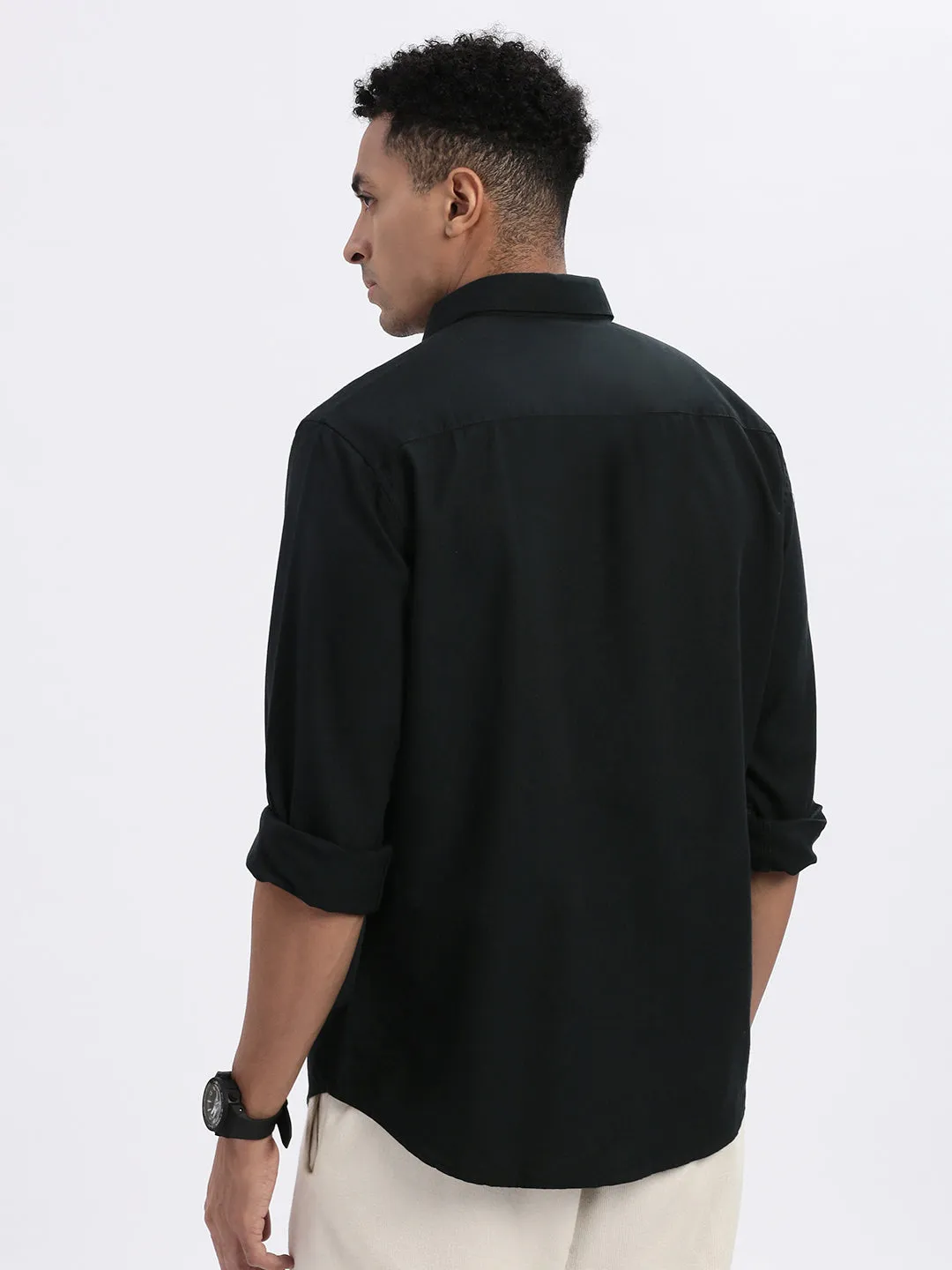 Men's Green Solid Slim Fit Classic Shirt Everyday Fashion Strong Soul