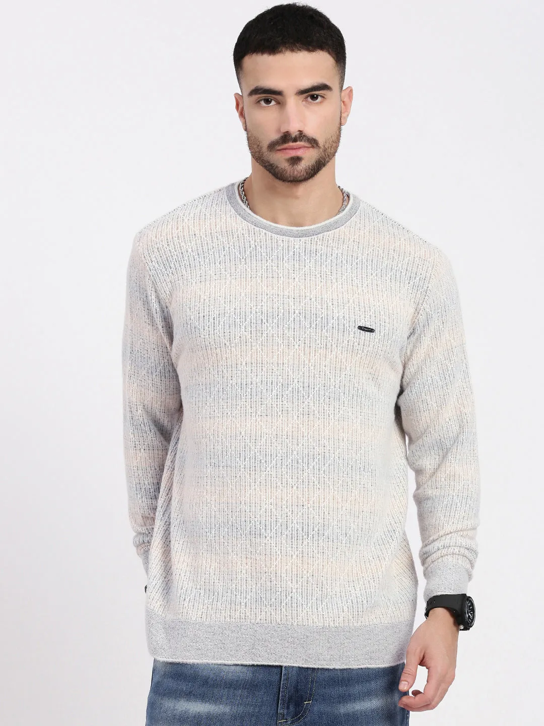 Daily Ready Men's Grey Geometric Sweater