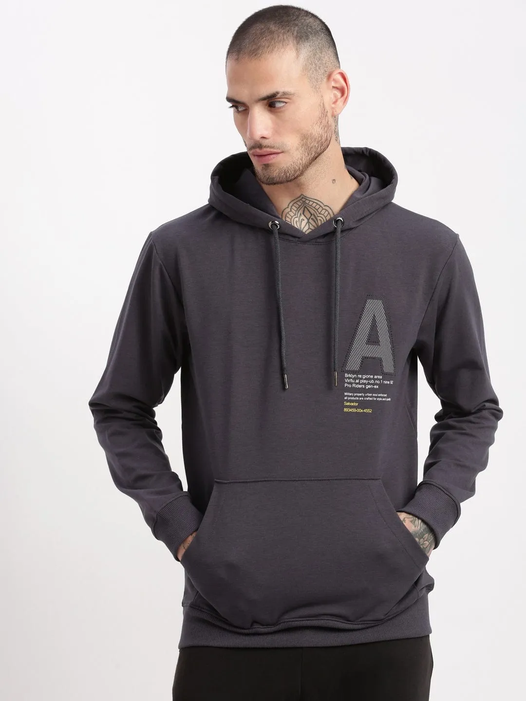 Weekend Ready Versatile Jacket Men's Grey Graphic Hoodie