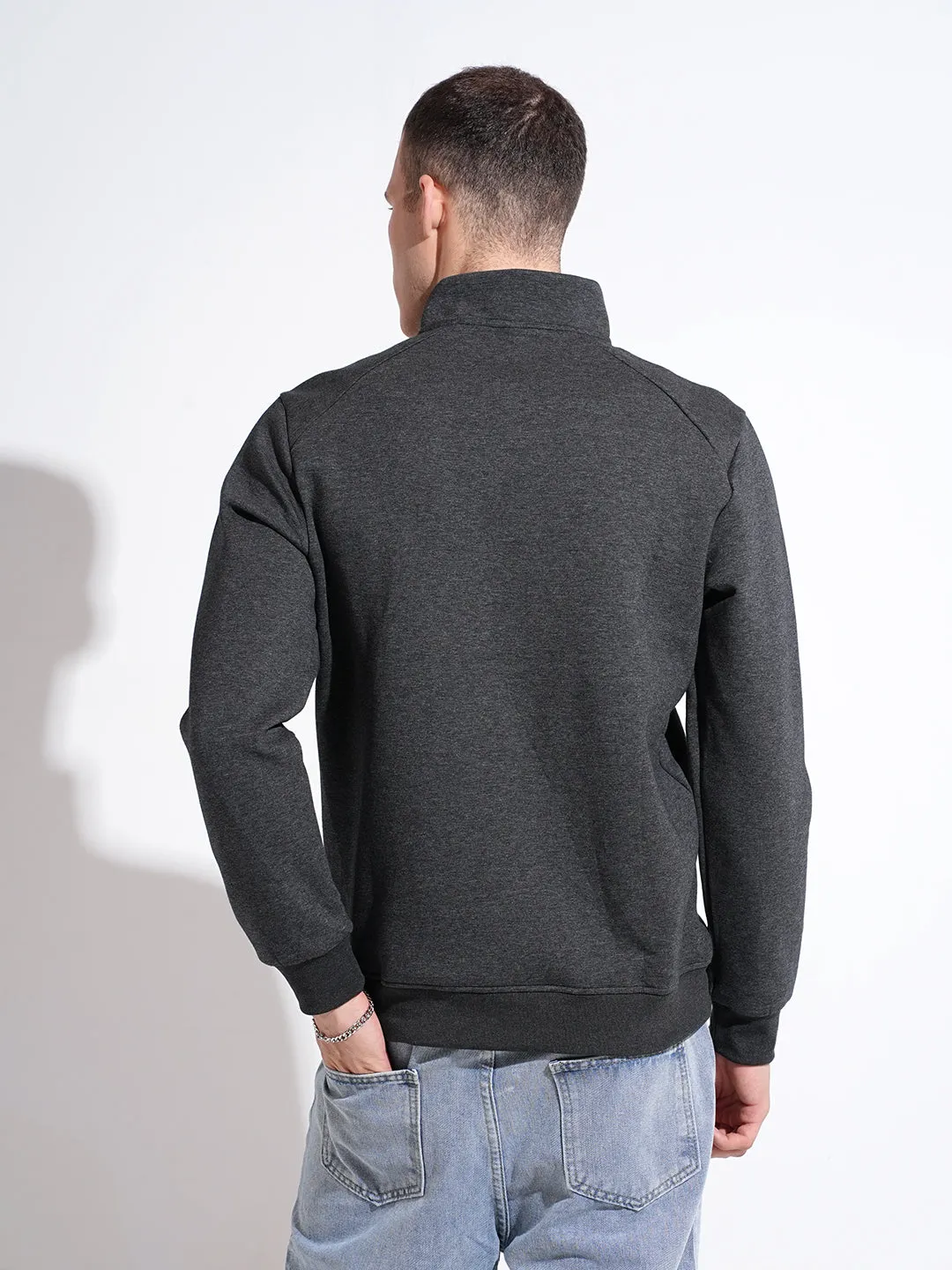 Men's Grey High Neck Sweater right for beach trips Layered Wear