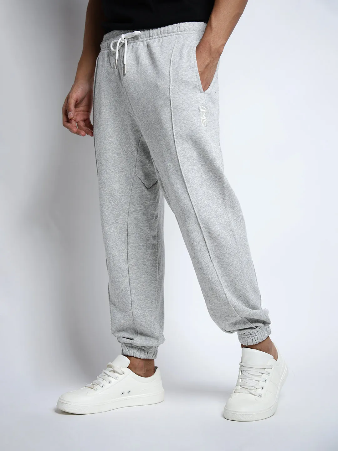 Men's Grey Loose Fit Joggers Essential Comfort