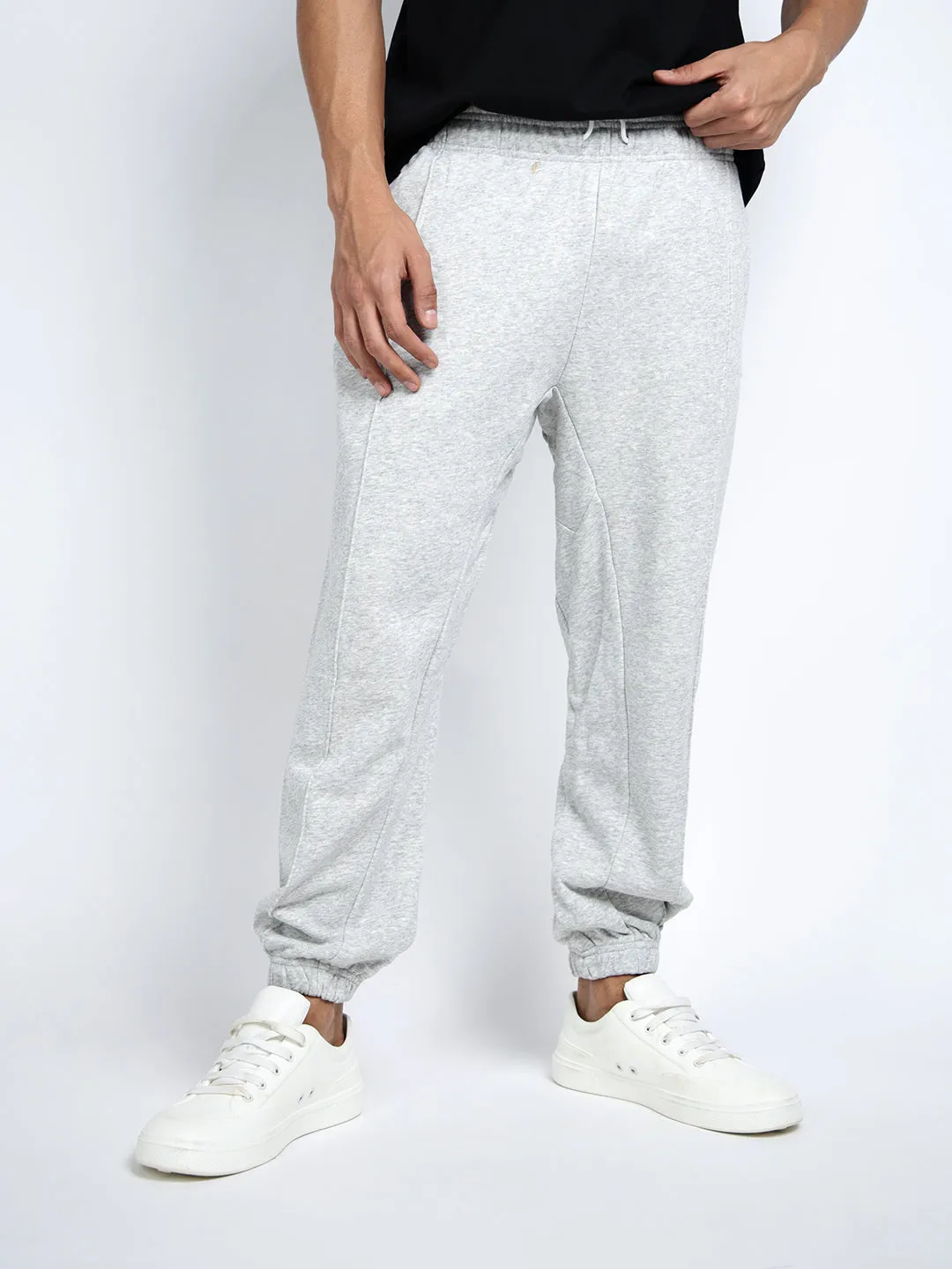 Men's Grey Loose Fit Joggers Low Profile Design Smart Utility