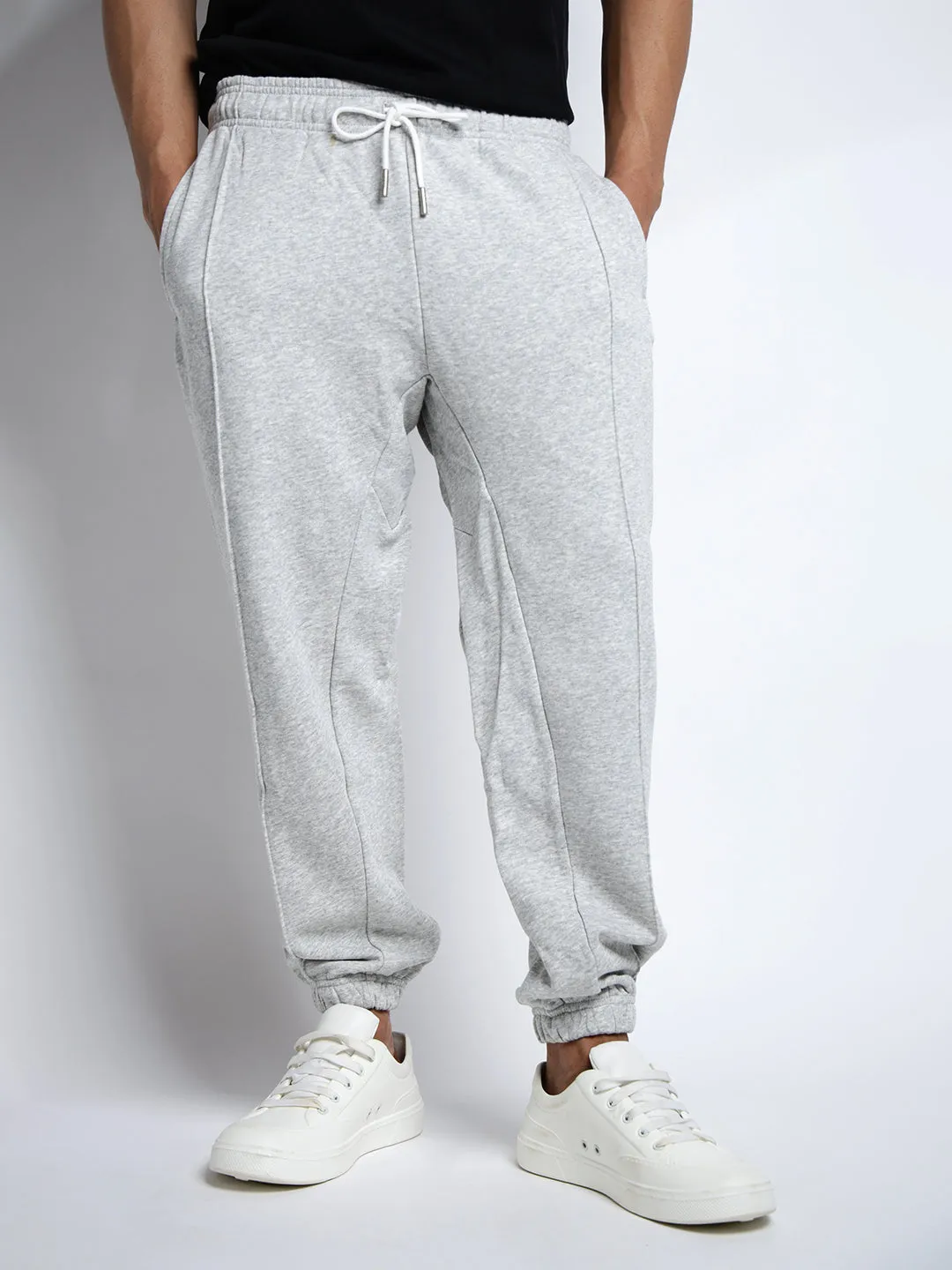 Active Comfort Fit Men's Grey Loose Fit Joggers