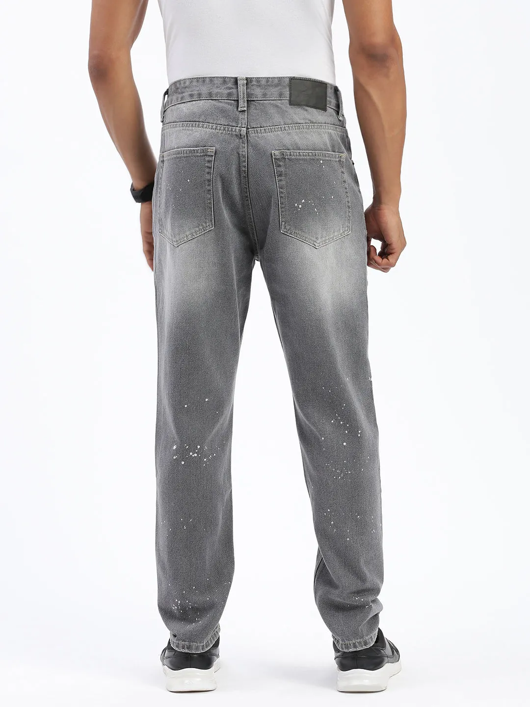 Lifestyle Ready Flexible Match Men's Grey Regular Fit Cropped Jeans