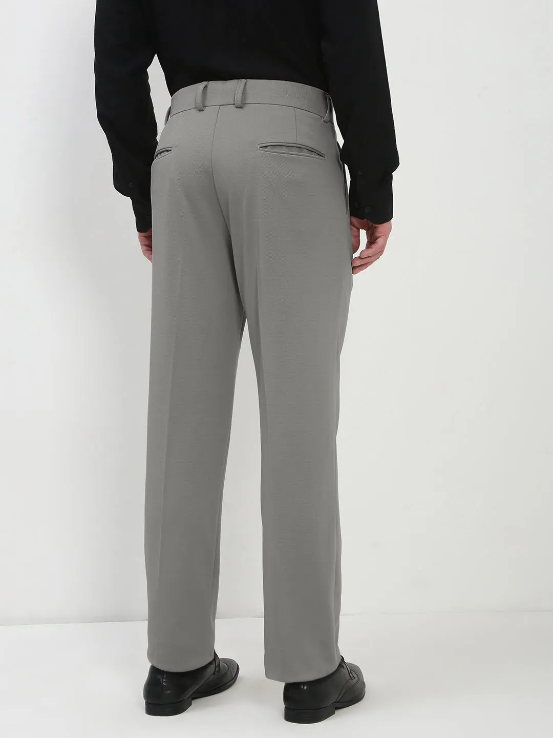 Men's Grey Regular Fit Formal Trouser ThermalRegulation