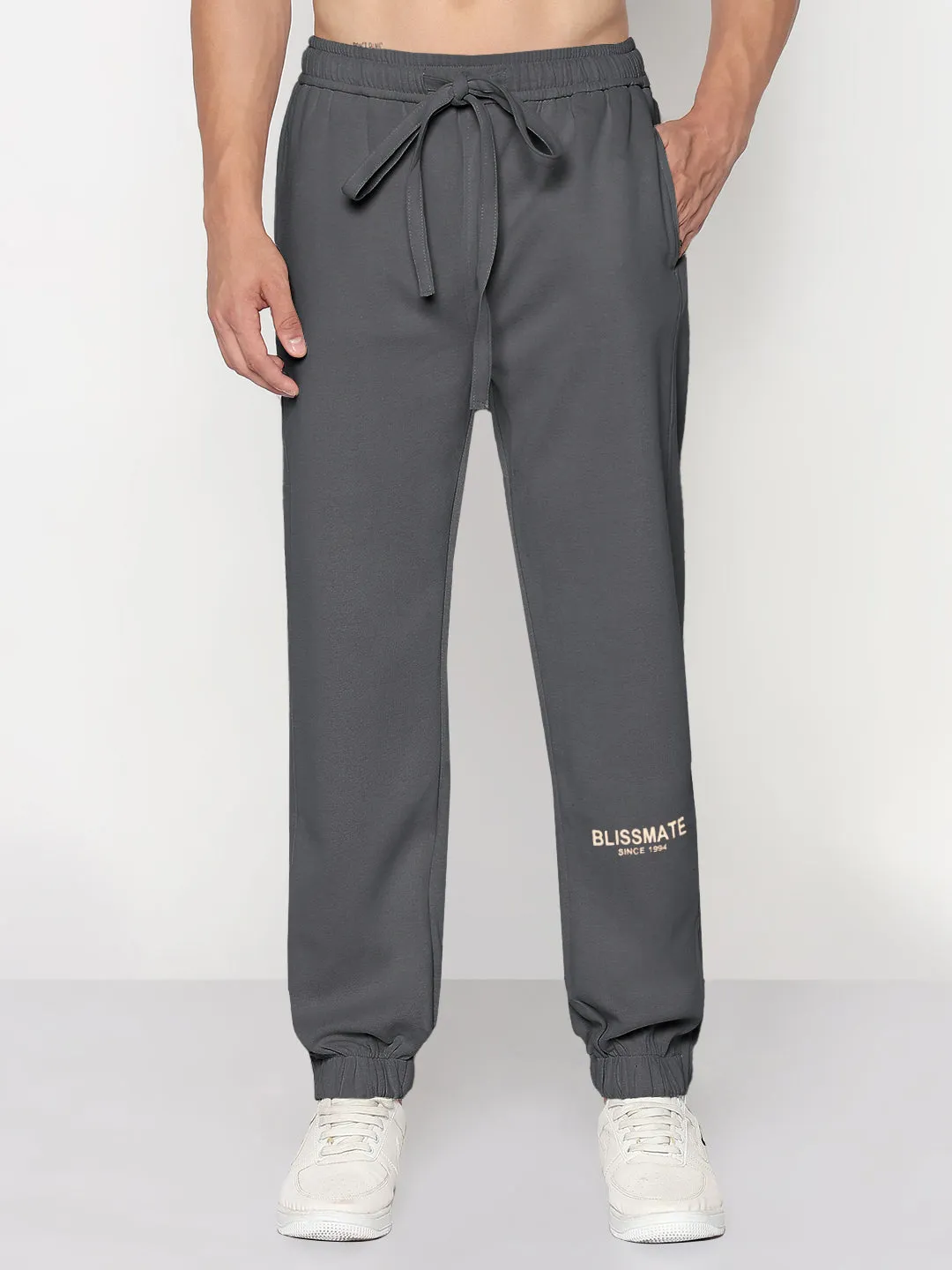 Men's Grey Relaxed Fit Joggers Movement Flex