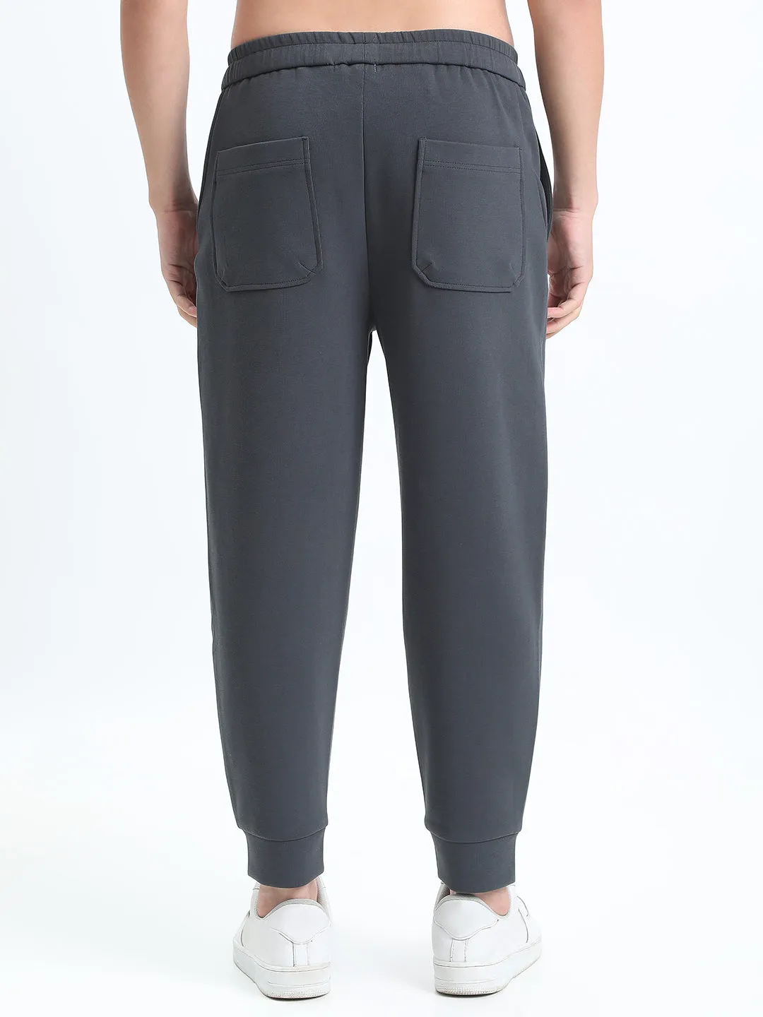 Men's Grey Slim Fit Joggers Timeless Utility Core Flex