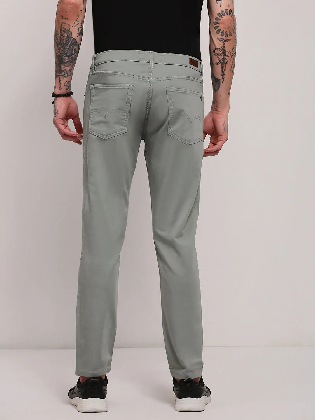 Breathable fabric technology Reliable Choice Men's Grey Slim Fit Low-Rise Jeans