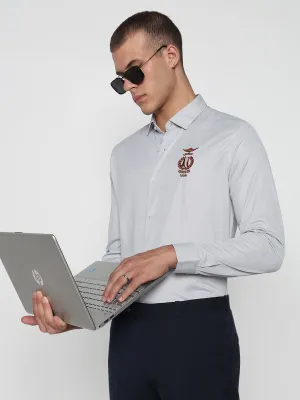 Men's Grey Slim Fit Shirt BuiltIn Grip SoftTouchLining