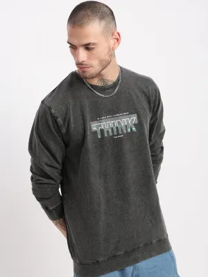 Men's Grey Solid Round Neck Pullover Fresh Fit short sleeves