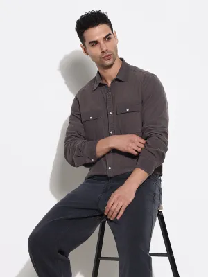 Men's Grey Solid Shirt QuickReleaseFastenings