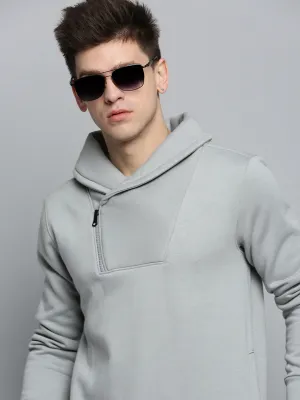 Men's Grey Solid Sweatshirt full sleeve
