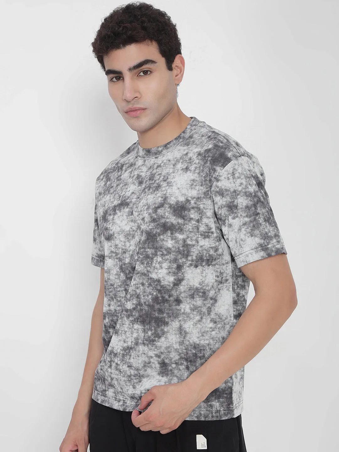 Men's Grey Tie and Dye T-Shirt warm glow