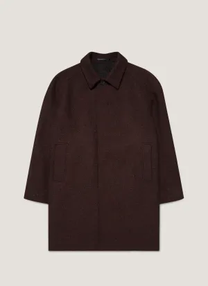 Hypoallergenic Fabric Blend Men's Harris Tweed Car Coat in Truffle