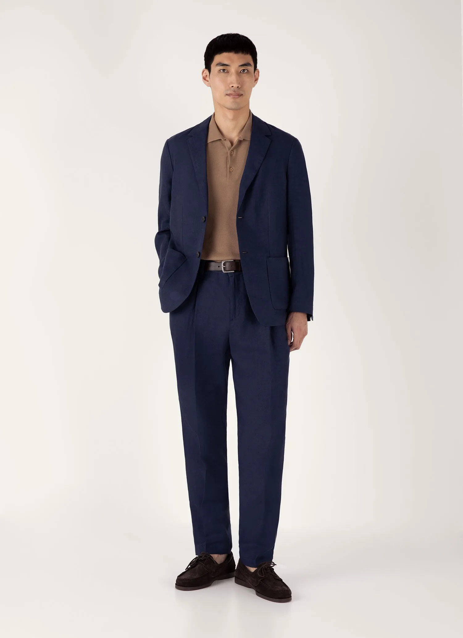 Men's Knit Polo Shirt in Dune Bonded Seam Reinforcement