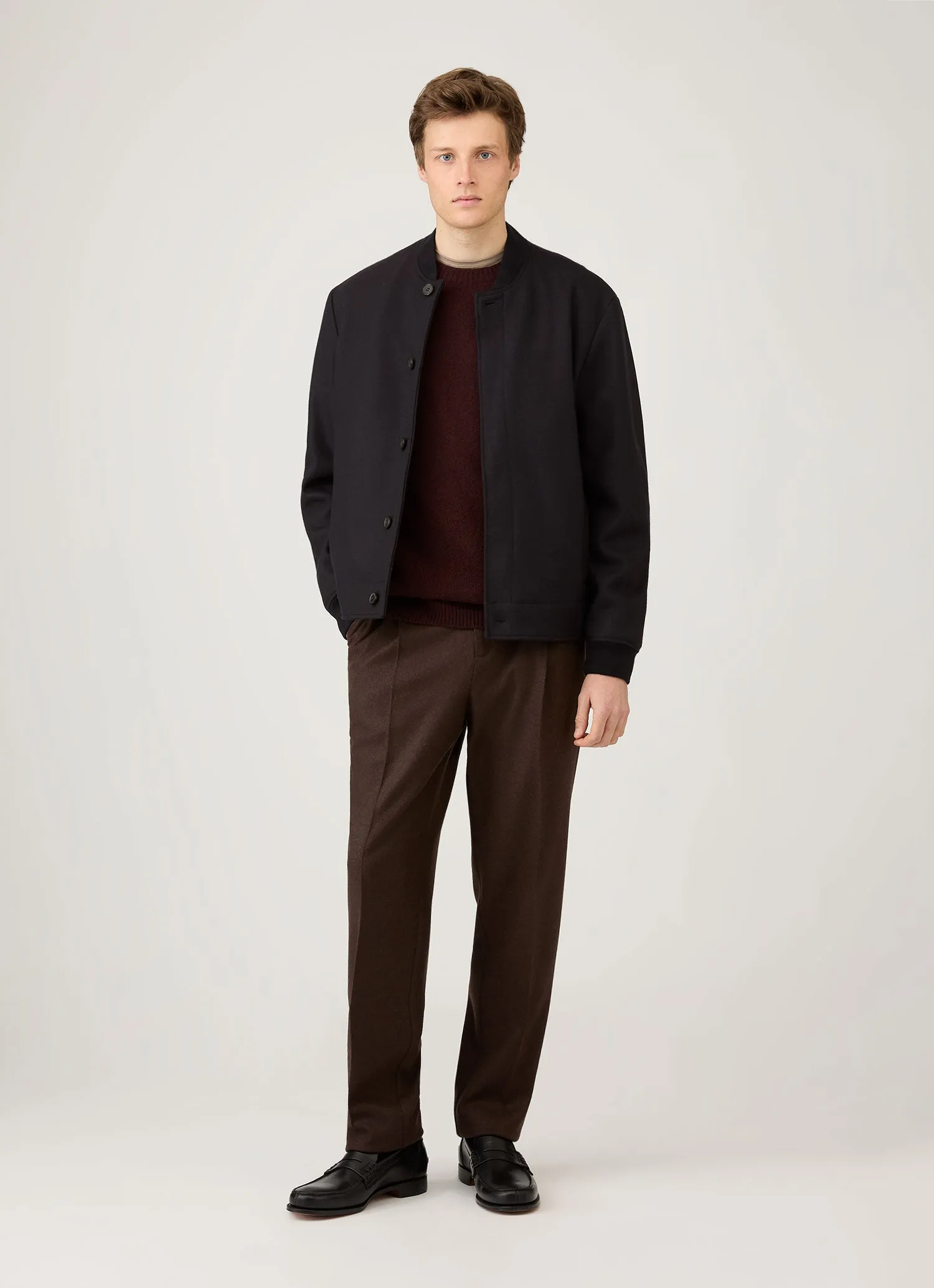 Men's Lambswool Crew Neck Jumper in Bakelite Twist Knitwear Repair Toolkit